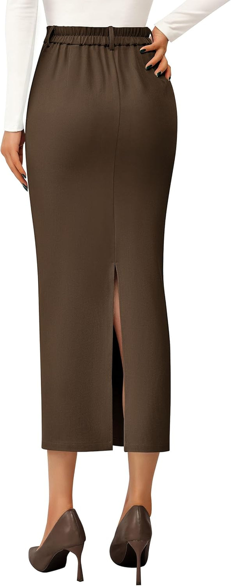 Women'S 2025 Fall Maxi Pencil Skirt High Waisted Slit Work Office Trendy Long Skirts Business Casual Outfits