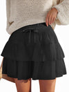 Shorts for Women Ruffled Tiered Pleated Mini Skirts Boho High Waist Flowy Comfy Tennis Golf Skorts