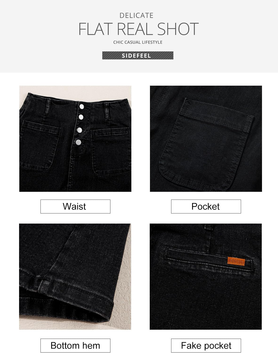 Women'S Jean Skirt High Waist Summer Stretch Zimbaplatinum Denim Skirt Button Knee Length Skirt with Pockets