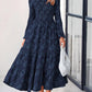 Long Sleeve Dress for Women 2025 Fall Elegant Modest Floral Boho Smocked Flowy Wedding Guest Midi Dresses