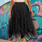 Tulle Skirts for Women a Line Fairy Tiered Skirt Midi Length High Elastic Waist Long Skirt