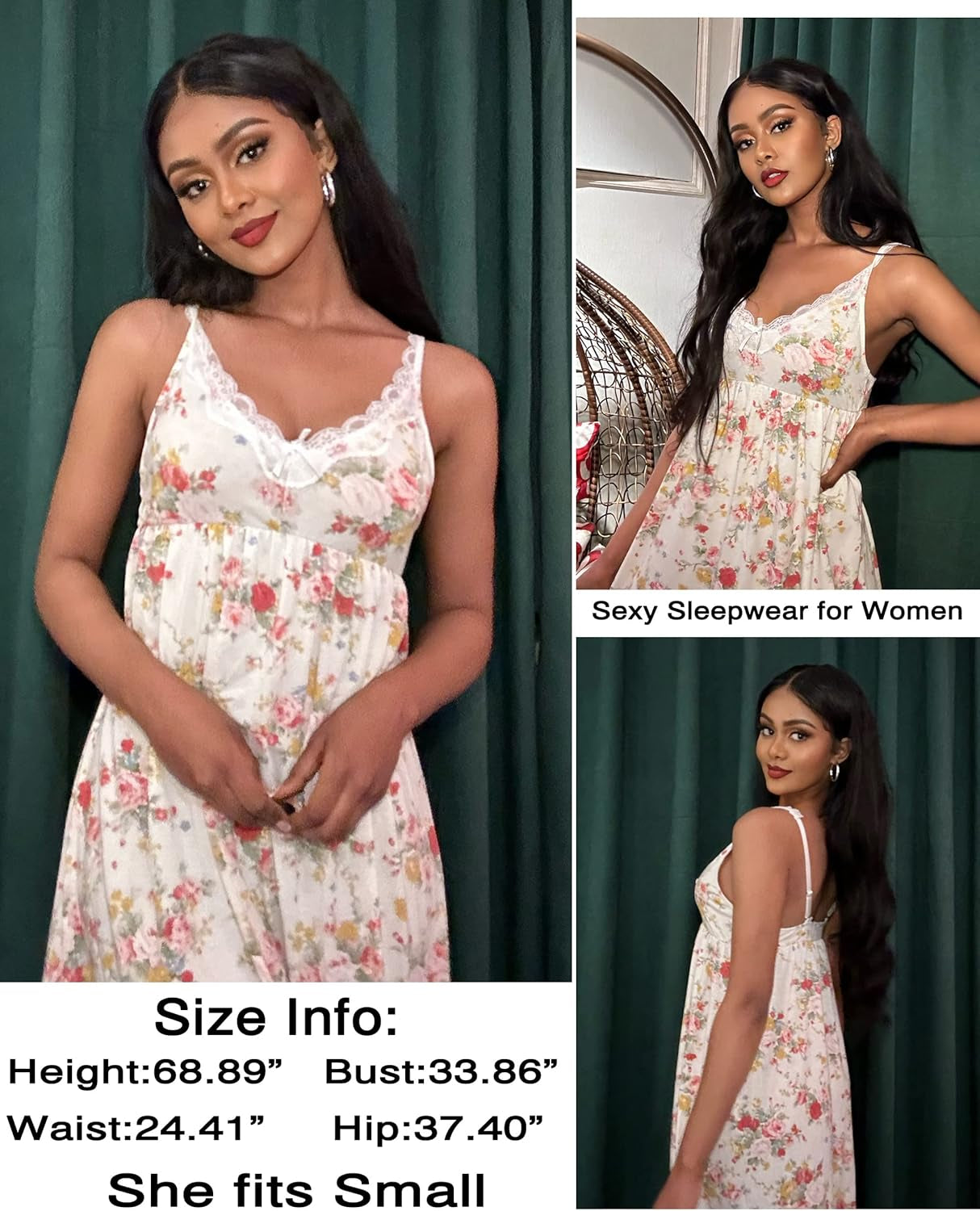 Women Sexy Sleepwear Lace Chemise Nightgown Full Slip Babydoll Sleepwear