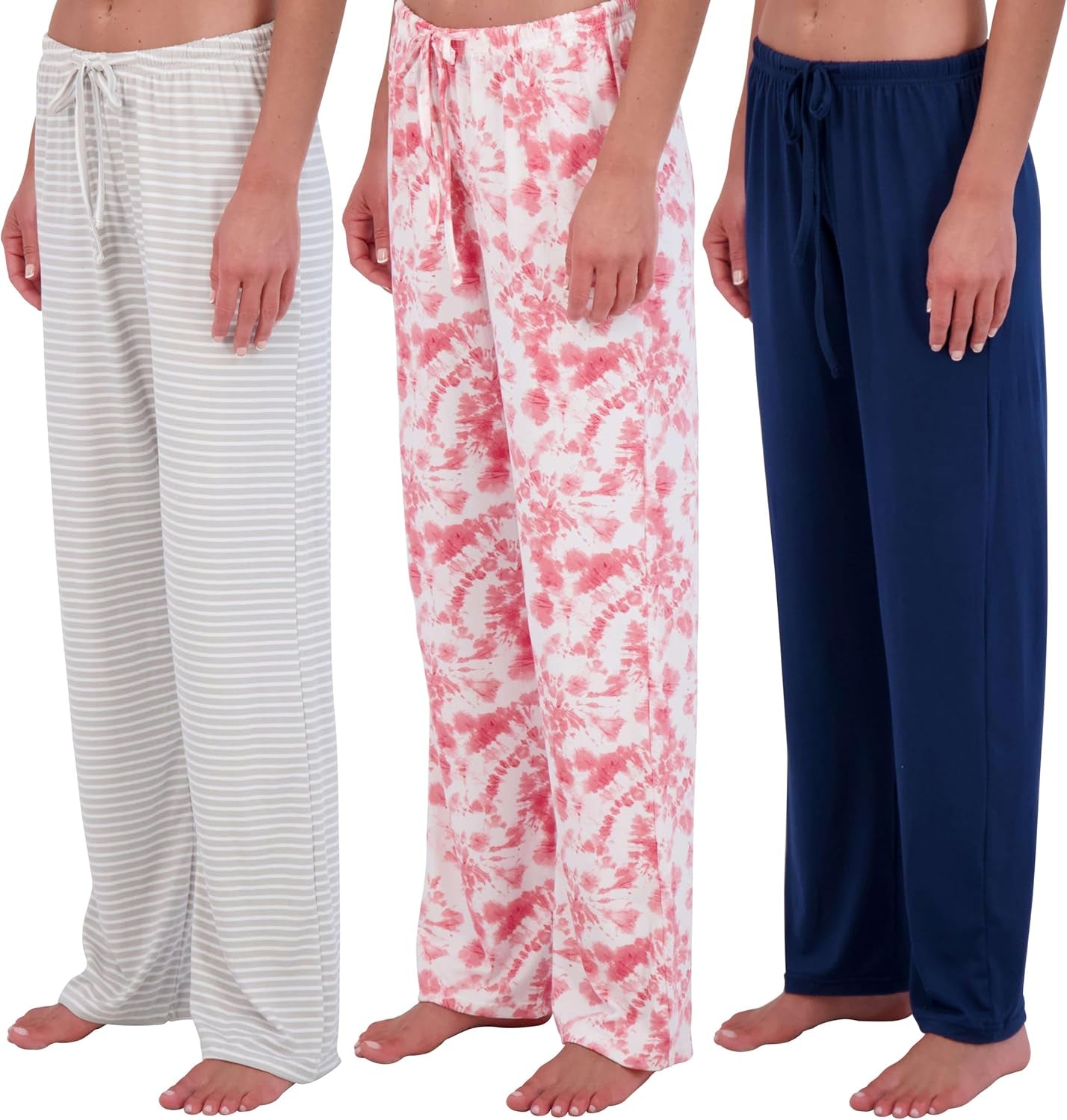 3 Pack: Women’S Ultra-Soft Comfy Pajama Lounge Pants Sleepwear (Available in plus Size)