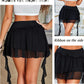 Women'S Pleated Mini Skirt Mesh Layered Ruffled Skirt Casual Ruffles Flowy Hem S-XXL