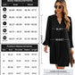 Fall Dresses for Women 2025 Casual V Neck Long Sleeves Flowy Mini Tunic Dress