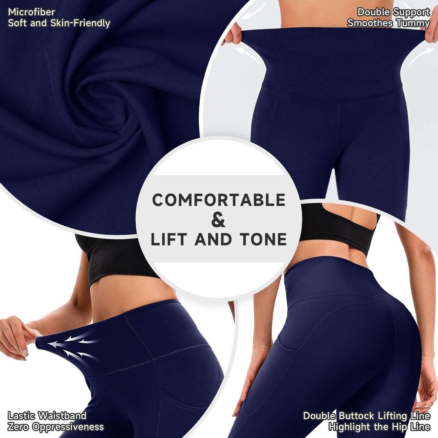 Leggings for Women, Upgraded High Waist Capri Yoga Leggings Workout Running Tummy with Pockets for Women