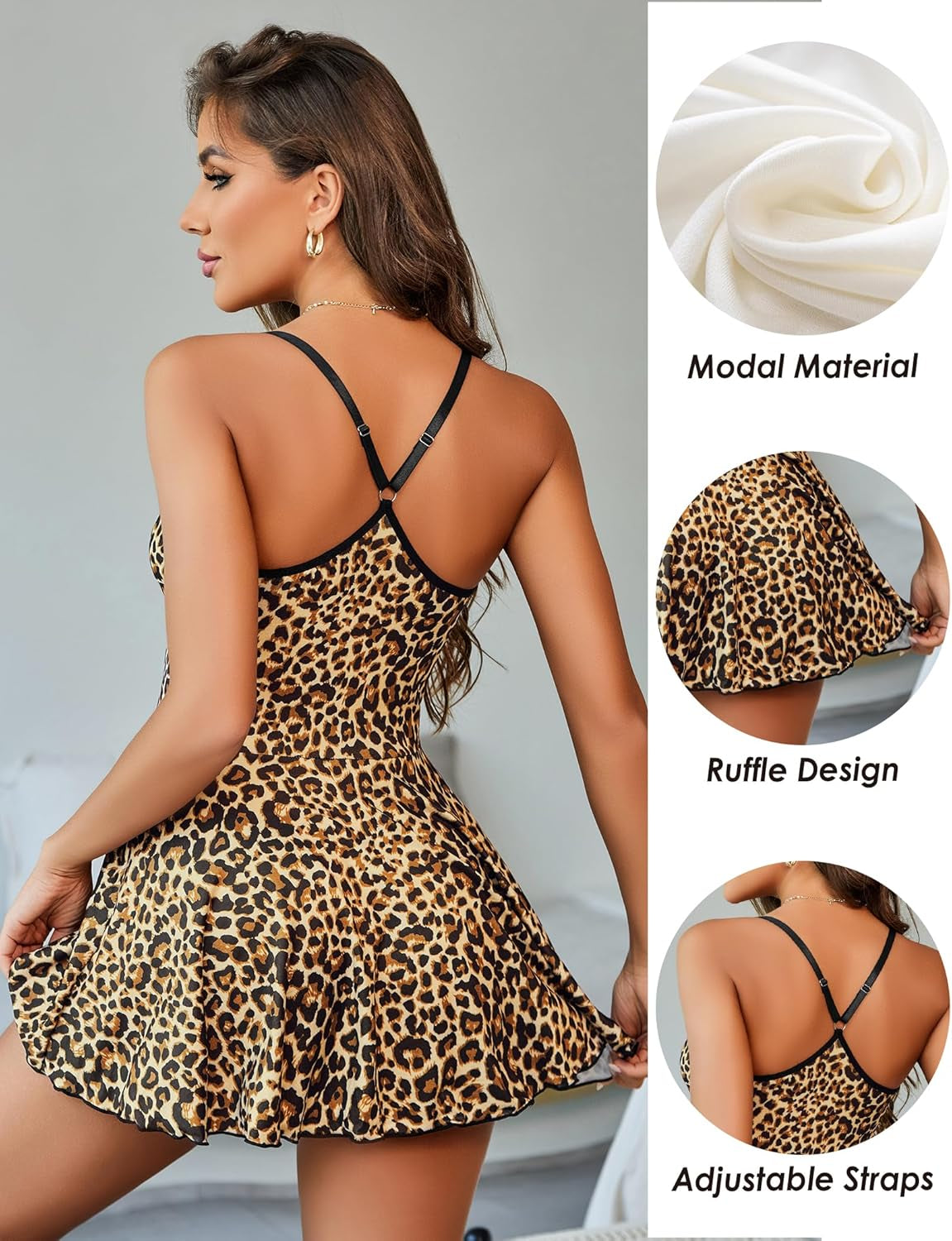 Women'S Lingerie Sexy Nightwear Spaghetti Strap Nightgown Babydoll Chemise