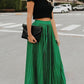 Women'S High Waist Flowy Pleated Chiffon Maxi Skirt
