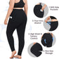 Plus Size Leggings for Women with Pockets-Stretchy XL-5XL Yoga Pants Tummy Control High Waist Workout Leggings