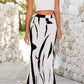 Women'S 2025 Stretch Graphic Print Fishtail Long Skirts for Women Spring Trendy Ruched Waist Maxi Skirt
