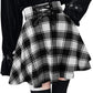 Gothic Plaid Mini Skirts for Women Short High Waist Plaid Skirts
