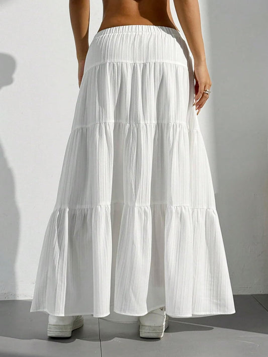 Women'S Boho Skirt Flowy Flared Ruffle Summer Long Maxi Skirts Going Out Outfits