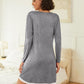 Womens Long Sleeve Nightgowns V Neck Sleepshirts Lace Nightshirts Casual T-Shirt Sleep Dress with Pocket