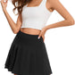 Stretchy Short Pleated Skirts for Women Cheerleader Uniform High Waist A-Line Mini Skirt