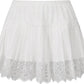 Women'S Summer Lace Mini Skirts Coquette Y2K Low Waist Solid Color Loose Fit Pleated Skirts