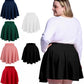 Women'S plus Size Mini Skater Skirt- Basic Versatile High Waisted Flared Casual Stretchy Skirts