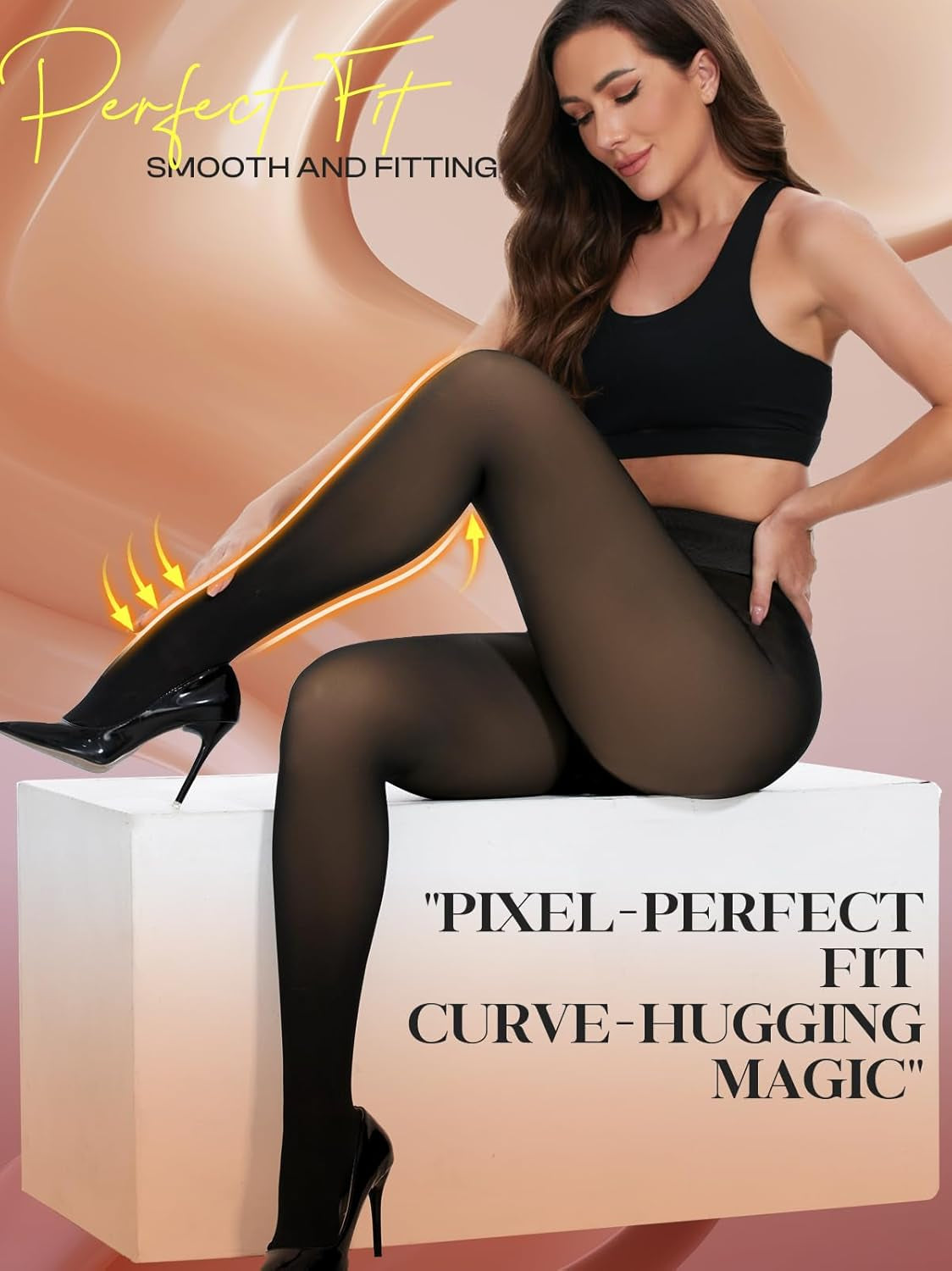 Fleece Lined Tights Leggings Women Black,Fleece Lined Tights Thermal Warm or Winter Skintone Sheer