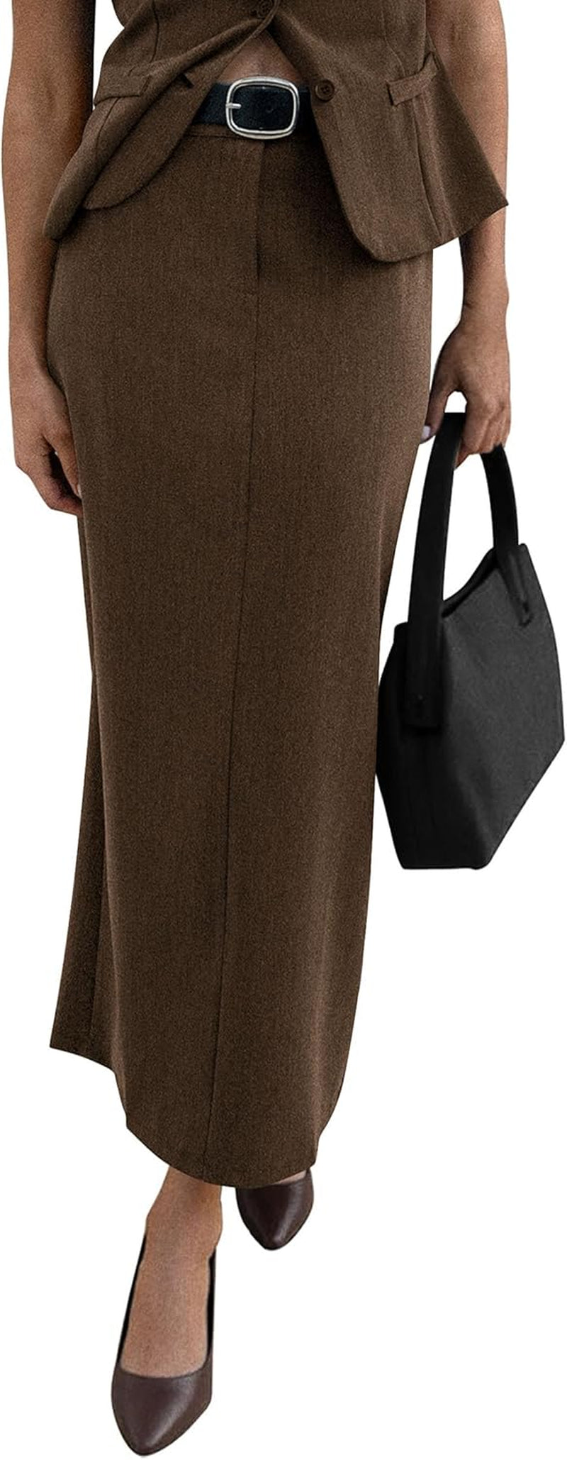 Women'S 2025 Fall Maxi Pencil Skirt High Waisted Slit Work Office Trendy Long Skirts Business Casual Outfits
