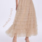 Tulle Maxi Skirts for Women, High Waist A-Line Flowy Elegant Party Wedding Guest Casual Skirt
