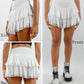 Women'S Cute High Waist Ruffle Mini Skirt Layered Ruffle Hem Flared Flowy Casual Swing Beach Mini Short Skirt