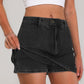 Denim Mini Skirt for Women Low Waisted Jean Micro Skort with Shorts Stretch Casual Jean Skirt