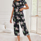 Women'S Capri Pajama Sets Print Short Sleeve Sleepwear Top and Capri Pants Soft Loungewear with Pocket