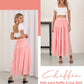 Womens Chiffon Maxi A-Line Skirts Elastic High Waist Ruffle Beach Long Flowy Skirt