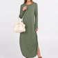 Women'S Long Sleeve Maxi Dresses 2025 Fall Outfits Casual Loose Split Travel Vacation T Shirt Dress with Pockets