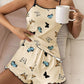 Womens Cami Pajama Sets 2 Piece Cute Print Pjs Soft Tank Top & Elastic Waist Shorts Camisole Lounge Set