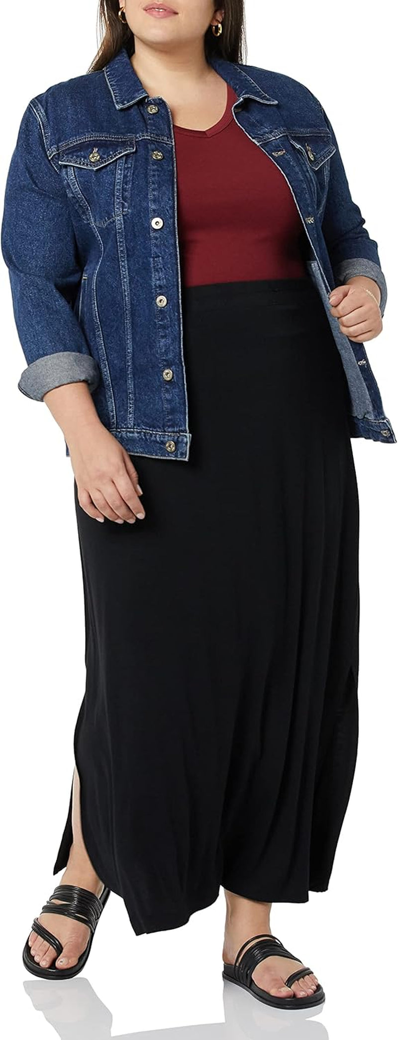 Women'S Lightweight Knit Maxi Skirt