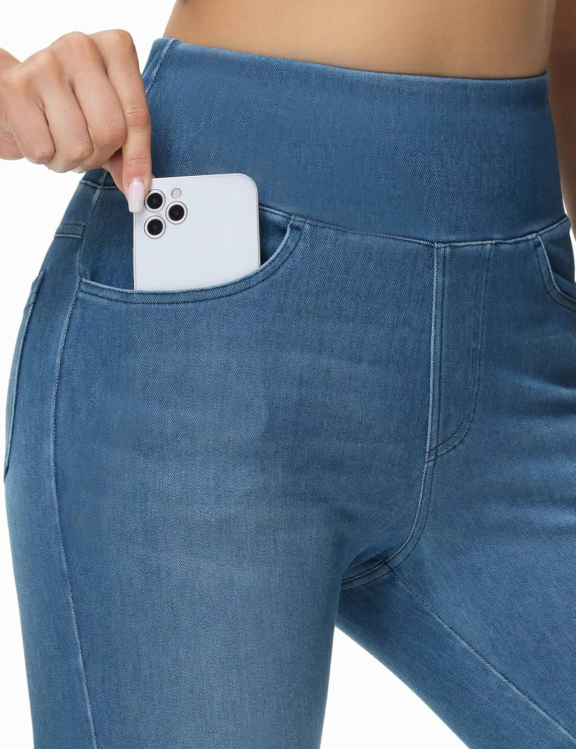 Women'S High Waisted Jeggings Pants Stretchy Tummy Control Skinny Jean Leggings with Pockets