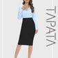 Women'S Office Work Pencil Skirt Stretch High Waist below Knee Bodycon for Business Casual