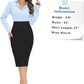 Women'S Office Work Pencil Skirt Stretch High Waist below Knee Bodycon for Business Casual