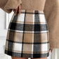 Womens Plaid Skirt Fall High Waist Flannel Mini Checkered Skirts Winter Corduroy Sweater Dress 2025