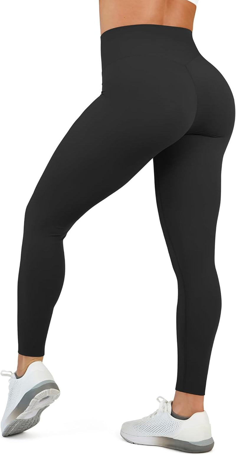 High Waisted Leggings for Women - No Front Seam Tummy Control Yoga Pants for Workout Running No See Through