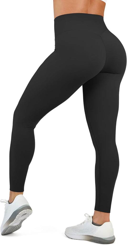High Waisted Leggings for Women - No Front Seam Tummy Control Yoga Pants for Workout Running No See Through