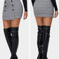 Womens Fall Plaid Bodycon Mini Skirts High Elastic Wasit Short Skirt Trendy Winter Sexy Y2K Fashion Outfit