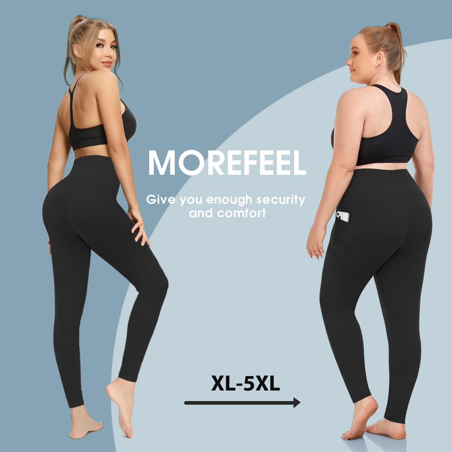 Plus Size Leggings for Women with Pockets-Stretchy XL-5XL Yoga Pants Tummy Control High Waist Workout Leggings