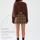 Womens Faux Wool Plaid Mini Skirt Elastic High Waisted Tweed Skirts Button Bodycon Skirt Fall Winter Outfit Pocket