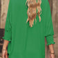 Women Blouses Dressy Casual V Neck 3/4 Length Sleeve Womens Tops with Smocked Cuffs