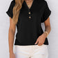Womens Short Sleeve Henley Tops V Neck Dressy Casual Blouses Summer Trendy Tee Shirts 2025 Vacation Fashion Clothes