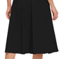 Women'S Flowy Midi Skirt Summer Pleated High Waisted Casual Button Front Skirts with Pockets