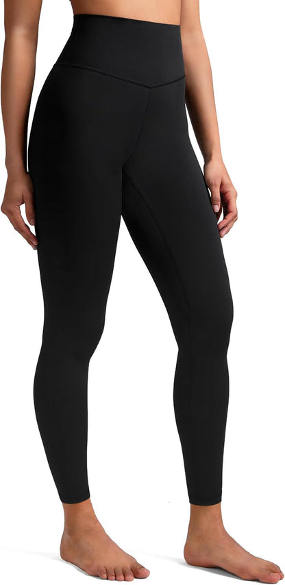 Women'S High Waisted Tummy Control Workout Leggings 7/8 Length Ultra Soft Yoga Pants 25"