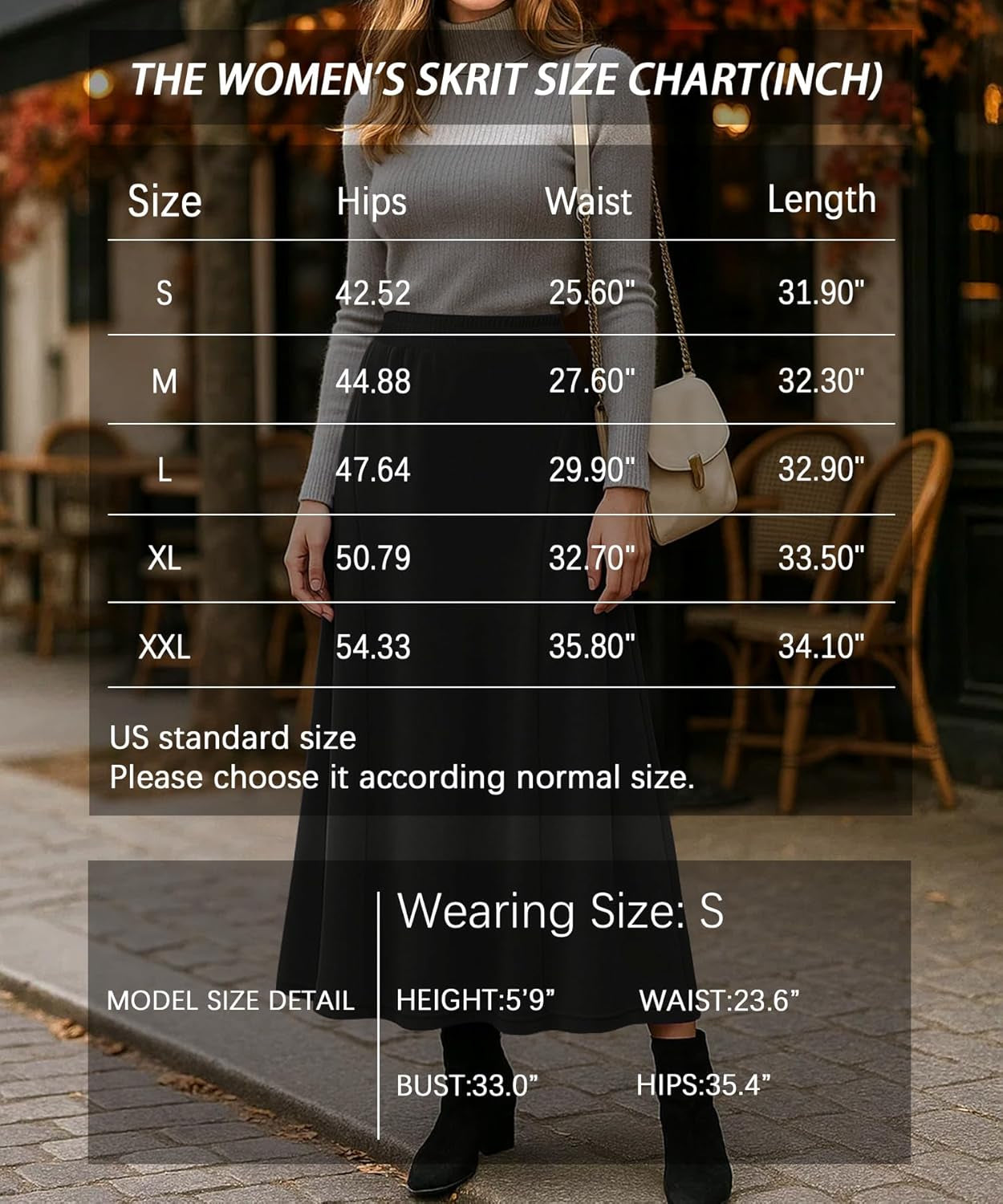 Long Skirts for Women Flowy Elastic High Waist Midi A-Line Skirt for 2025 Casual Boho Trendy