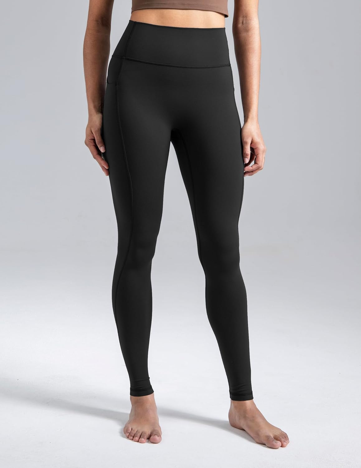 Dreamlux No Front Seam Leggings with Pockets for Women, High-Waisted Soft Yoga Pants