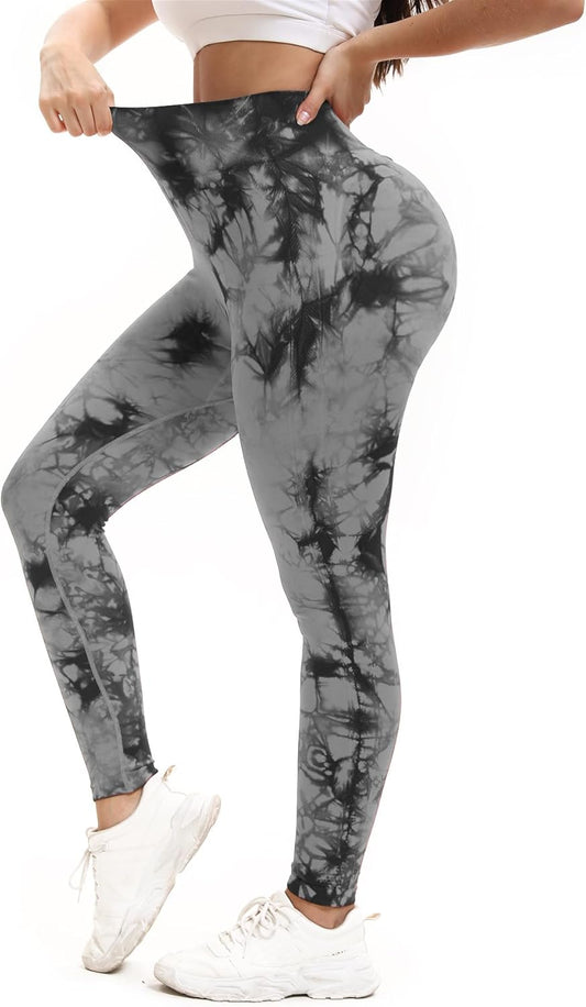 Tie Dye High Waisted Seamless Women'S Yoga Leggings Soft Tummy Control Workout Leggings for Gym Athletic