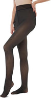 Fleece Lined Tights Sheer Women - Fake Translucent Warm Pantyhose Leggings Sheer Thick Tights for Winter