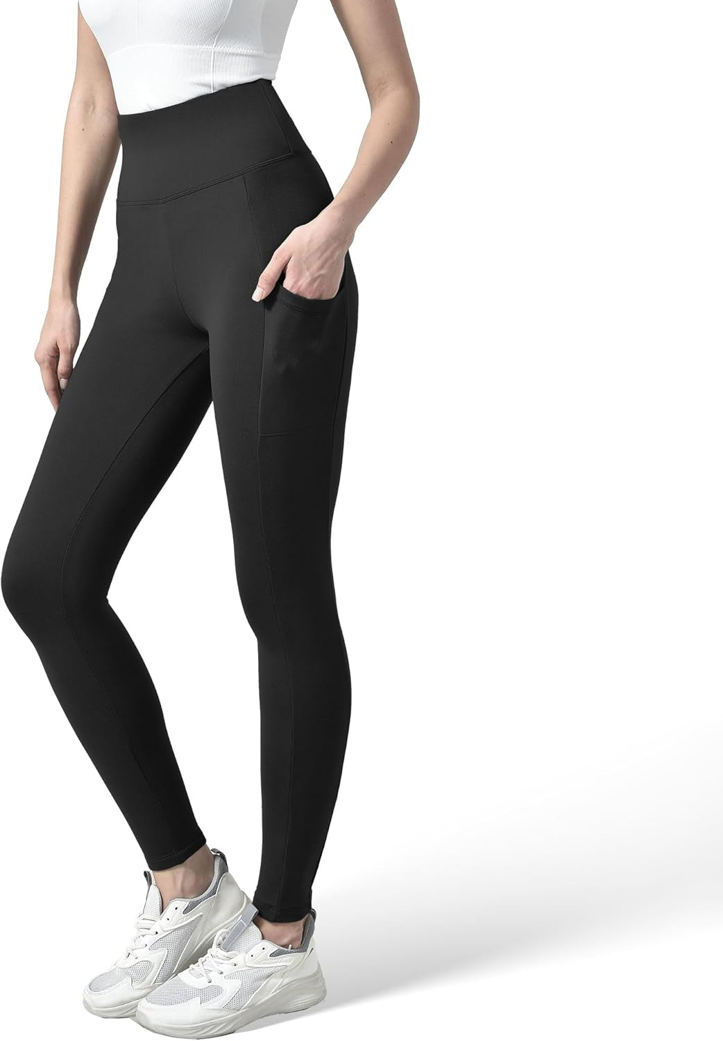 Fleece Lined Leggings for Women - High Waisted Workout Leggings for Women Running Exercise