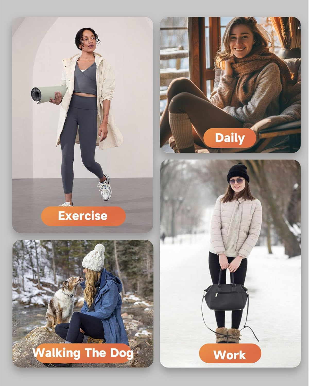 Fleece Lined Leggings for Women – Thick Winter Warm Thermal High Waisted Tummy Control Workout Yoga Pants