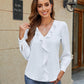 Womens Dressy Casual Blouse Business Long Sleeve Tops Ruffle V Neck Work Shirt Fall Outfit 2025